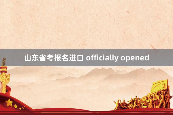 山东省考报名进口 officially opened