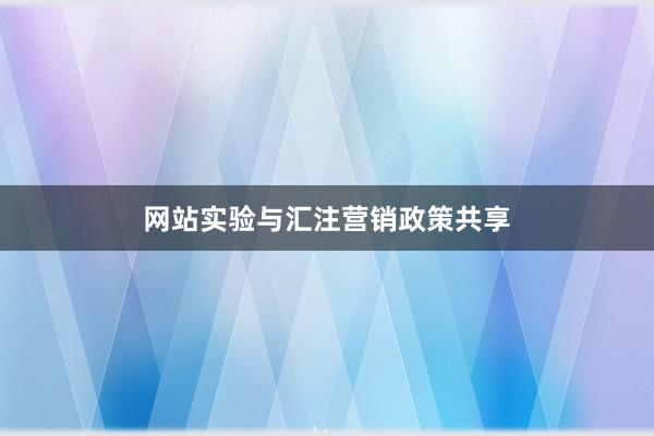网站实验与汇注营销政策共享